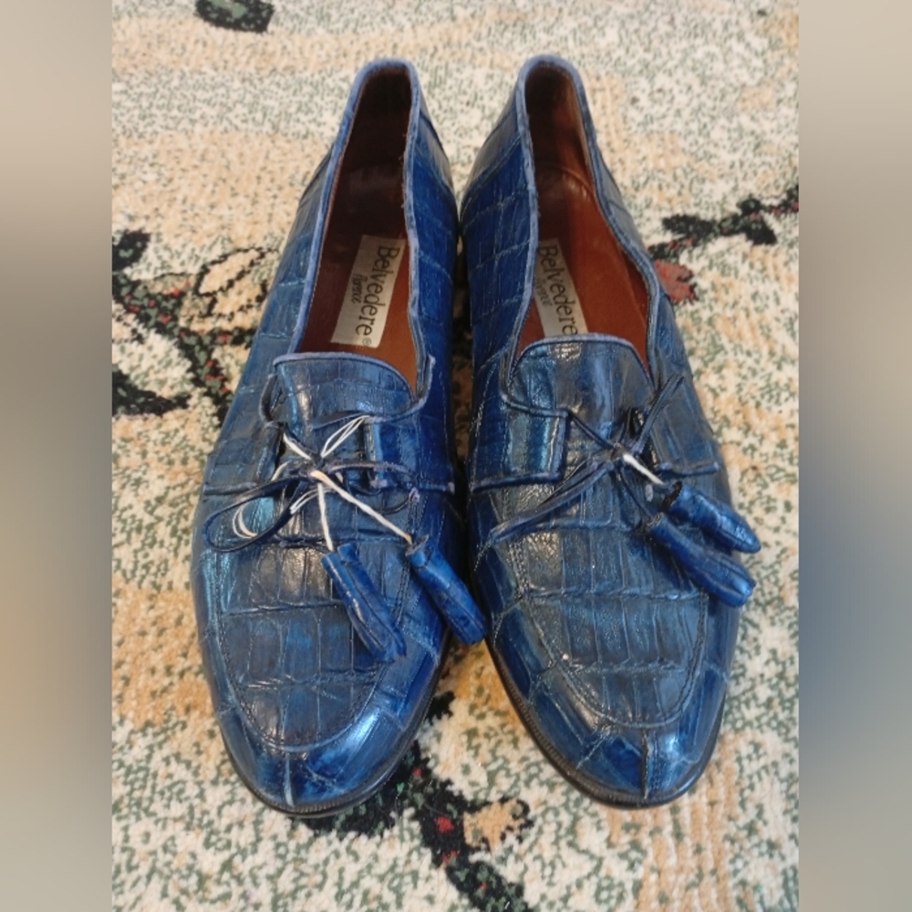 Belvedere Genuine Cocodrile Tassel Loafers